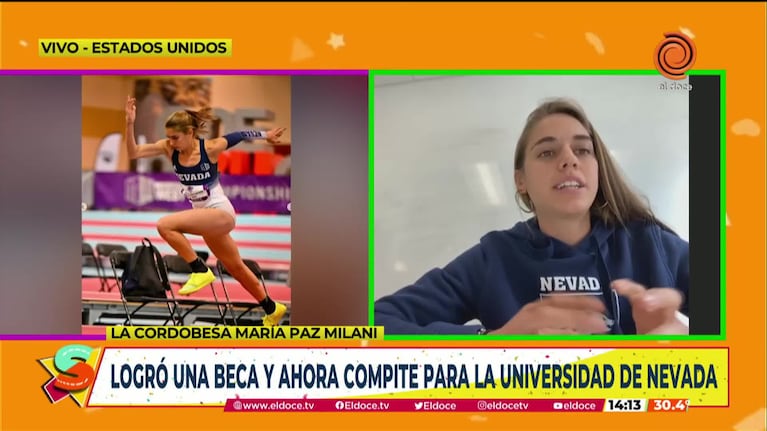 La cordobesa que compite atletismo en Estados Unidos