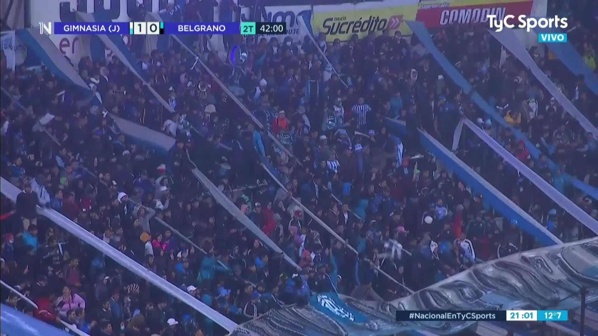 El gol de Gimnasia para el 1-0 ante Belgrano