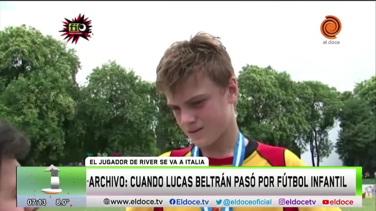 El paso de Lucas Beltrán por Fútbol Infantil