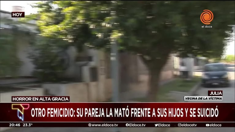 Femicidio de la policía en Alta Gracia: una vecina escuchó los disparos