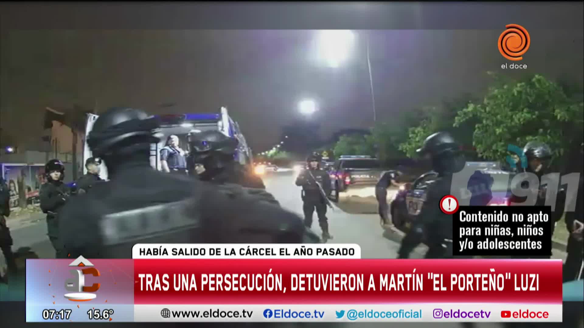 El video del "Porteño" Luzi escapando de la Policía a toda velocidad