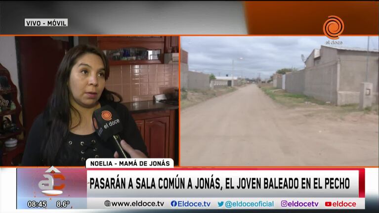 Joven baleado en Córdoba: su mamá contó cuál es su estado de salud