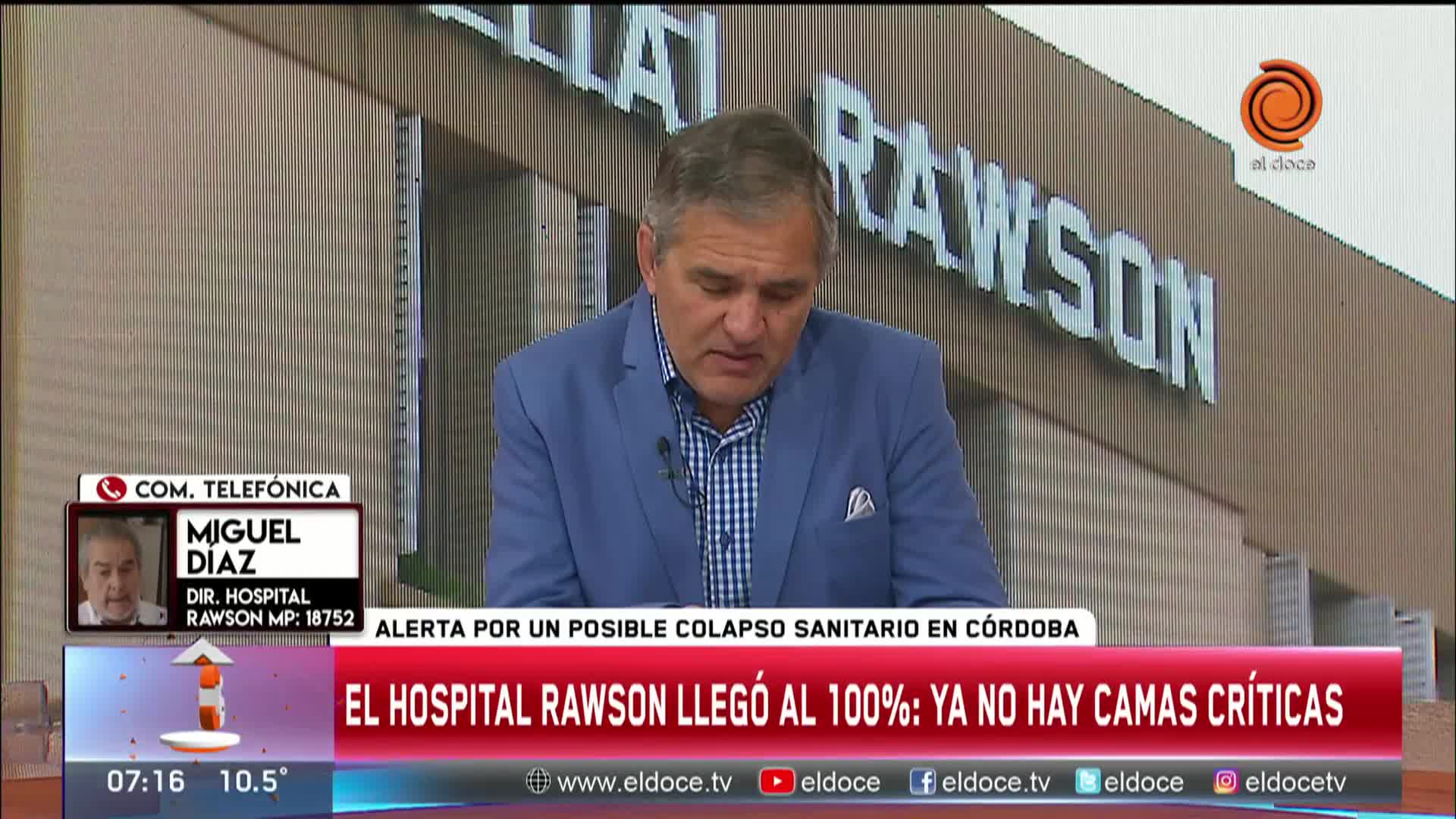 El Rawson, sin camas: "Todavía no llegamos al pico de internaciones"