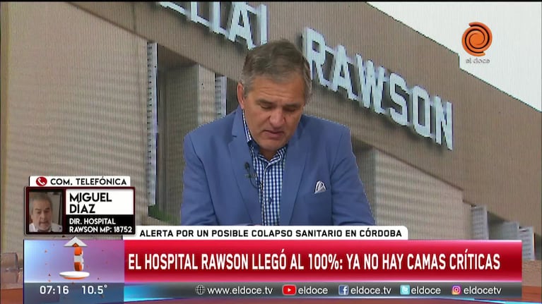 El Rawson, sin camas: "Todavía no llegamos al pico de internaciones"