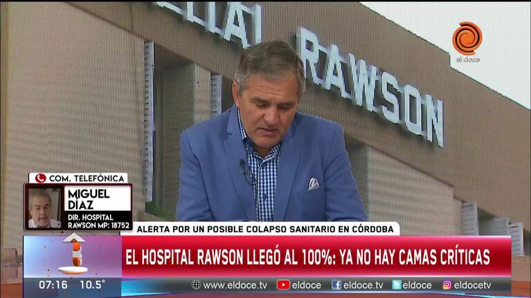 El Rawson, sin camas: "Todavía no llegamos al pico de internaciones"