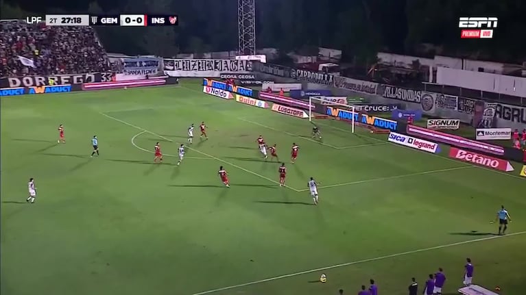 El gol de Gimnasia de Mendoza que puso el 1 a 0 ante Instituto 