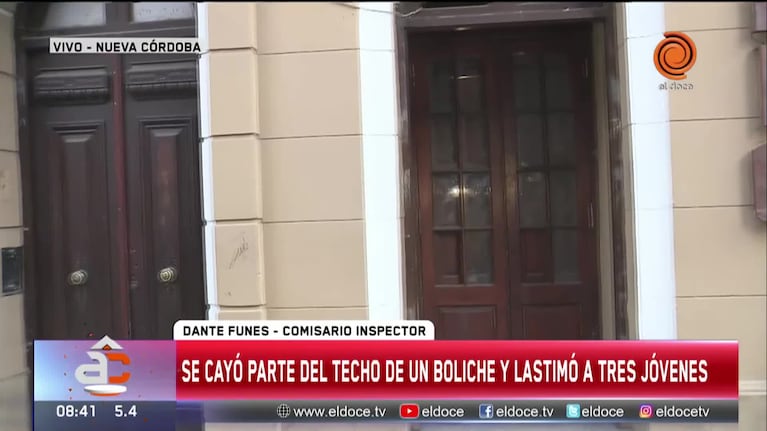 Festejaban y se les cayó parte del techo en un boliche