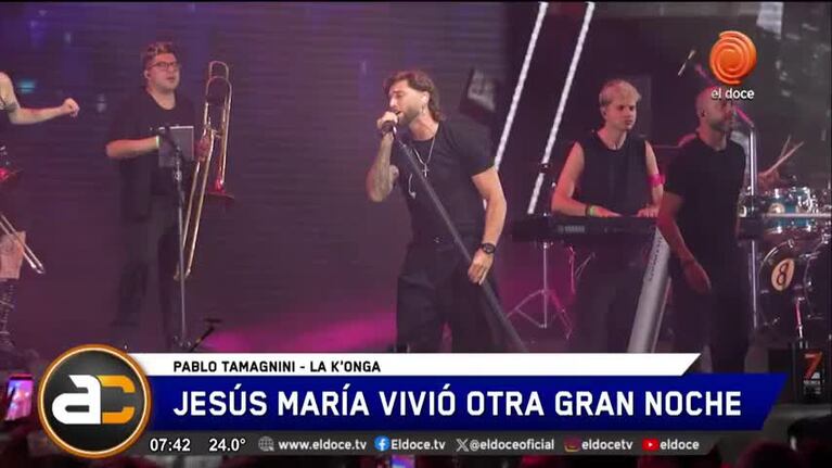 La Konga, Nahuel Pennisi y Luciano Pereyra cantaron juntos en el Festival de Jesús María
