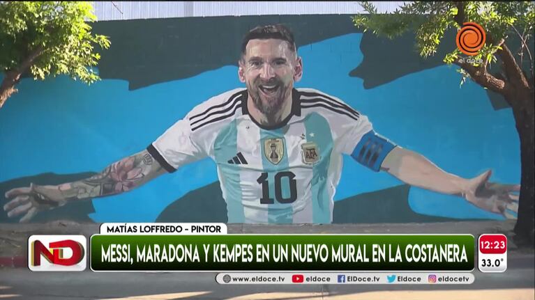 Córdoba en modo Mundial: el mural de Messi, Maradona y Kempes