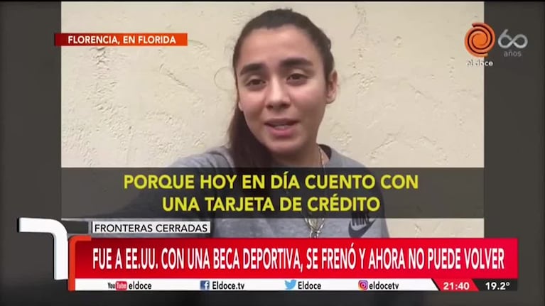Varados: una tenista cordobesa, atrapada en EE.UU.