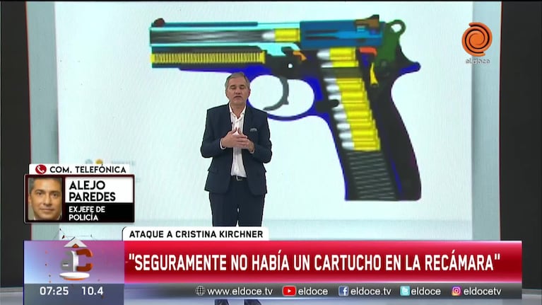 Cómo era el arma que gatilló el agresor en la cabeza de Cristina Kirchner