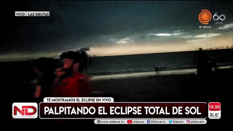 Eclipse solar: el momento clave desde Las Grutas