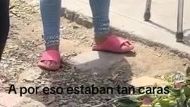 La pescaron pintando las flores con aerosol
