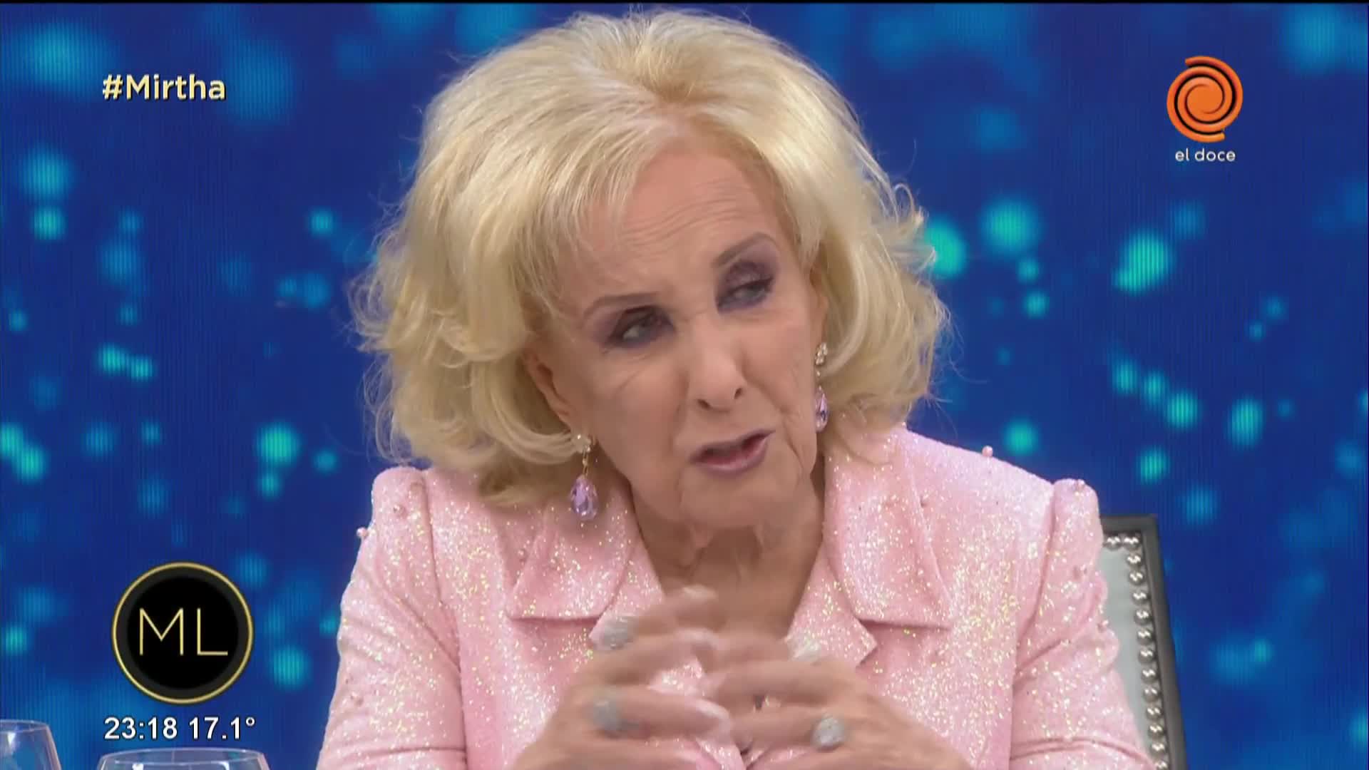 Mirtha, al borde de las lágrimas por la muerte de su hermana