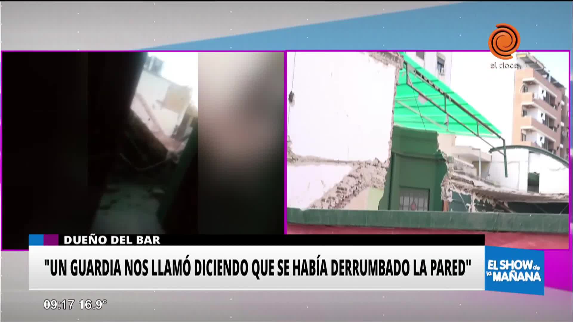 Dueño del bar afectado por el derrumbe