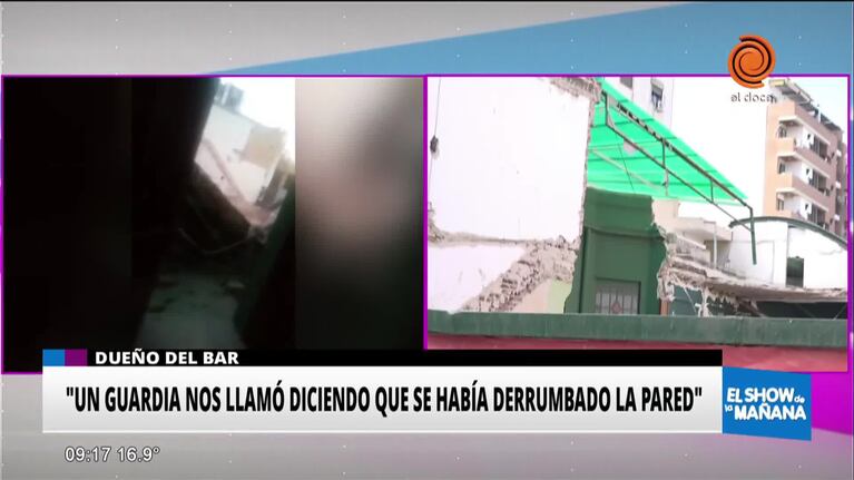 Dueño del bar afectado por el derrumbe