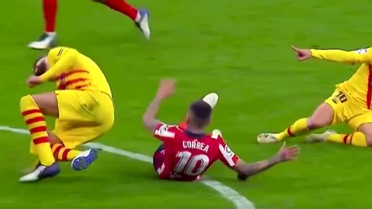 El video de la preocupante lesión de Piqué en Atlético Madrid - Barcelona