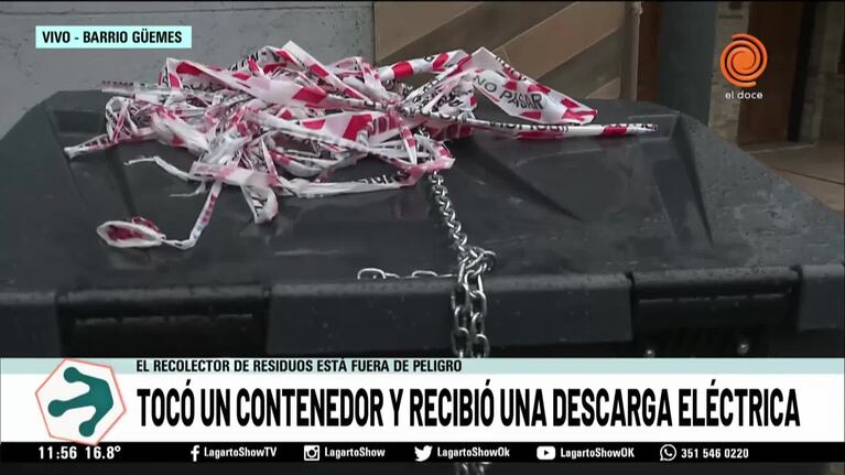 Recibió una descarga eléctrica de un contenedor