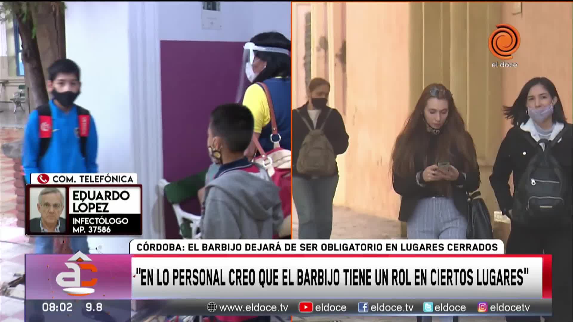 Qué dijo un experto de la salud sobre estar en lugares cerrados sin barbijo 