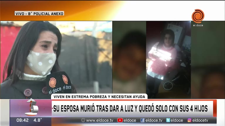 Quedó viudo y solo con sus cuatro hijos en una inmensa pobreza