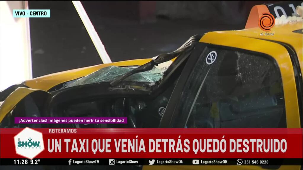 Un camión aplastó un taxi en Costanera Norte