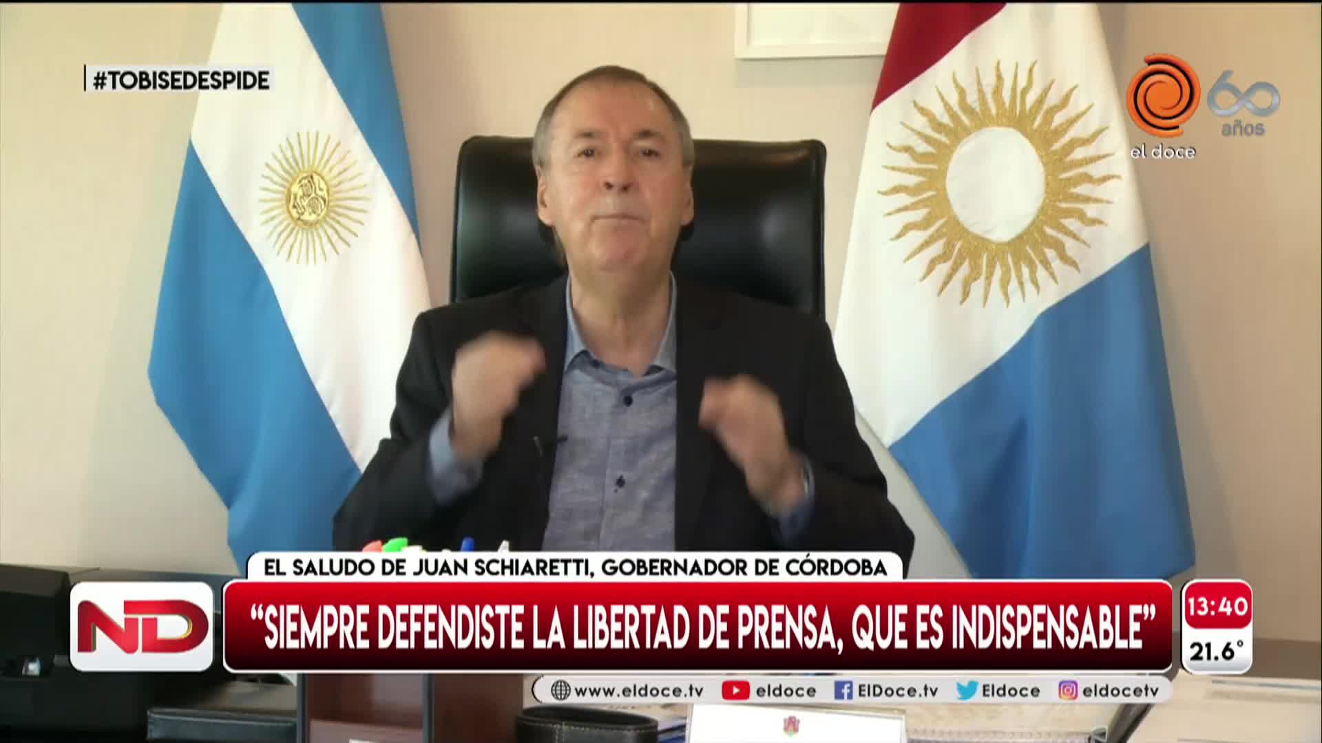 Schiaretti y Llaryora saludaron a Gustavo Tobi
