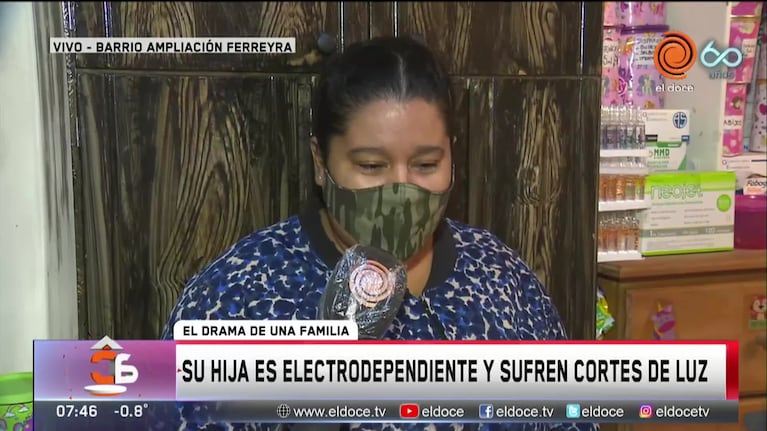 Su hija es electrodependiente y sufren cortes de luz