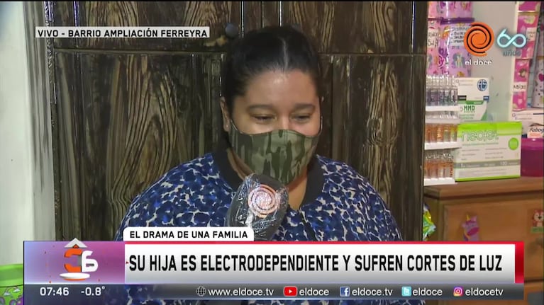 Su hija es electrodependiente y sufren cortes de luz