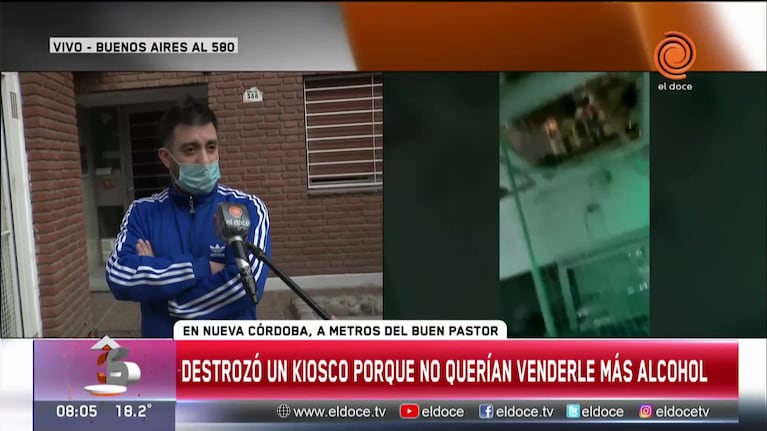 Así fue el ataque al quiosco de Nueva Córdoba