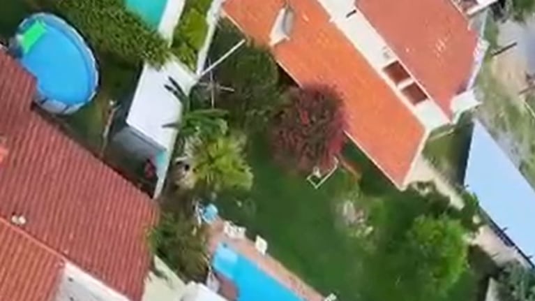 El incendio del restaurante de la Recta Martinolli desde el aire
