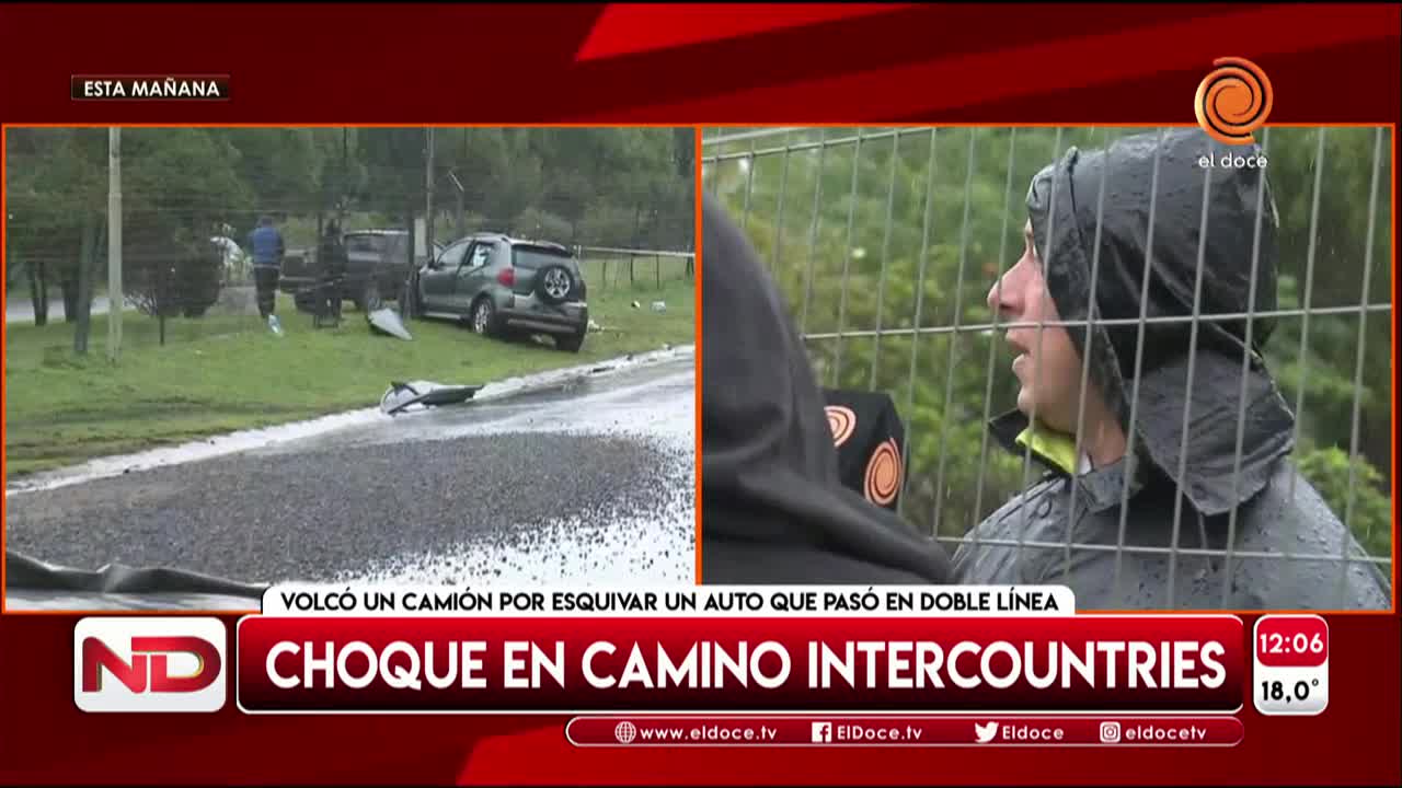 Impresionante accidente y milagro en Camino Intercountries