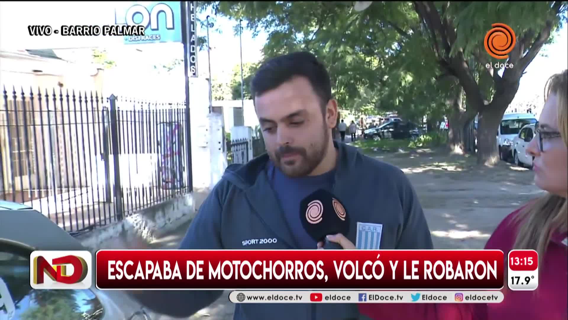 Escapaba de motochoros, volcó y le robaron en Villa Retiro