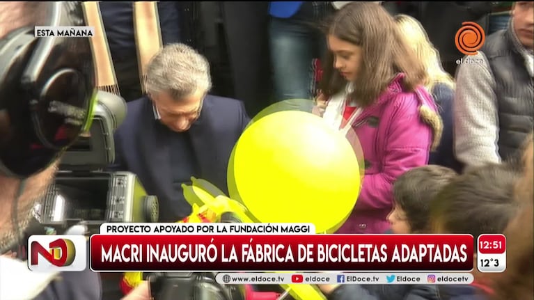Macri inauguró una fábrica de bicicletas adaptadas