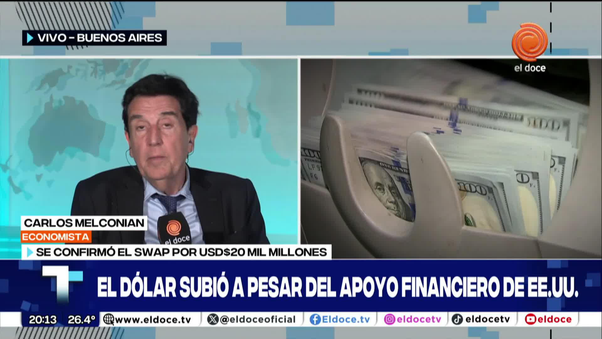 Carlos Melconian en Telenoche