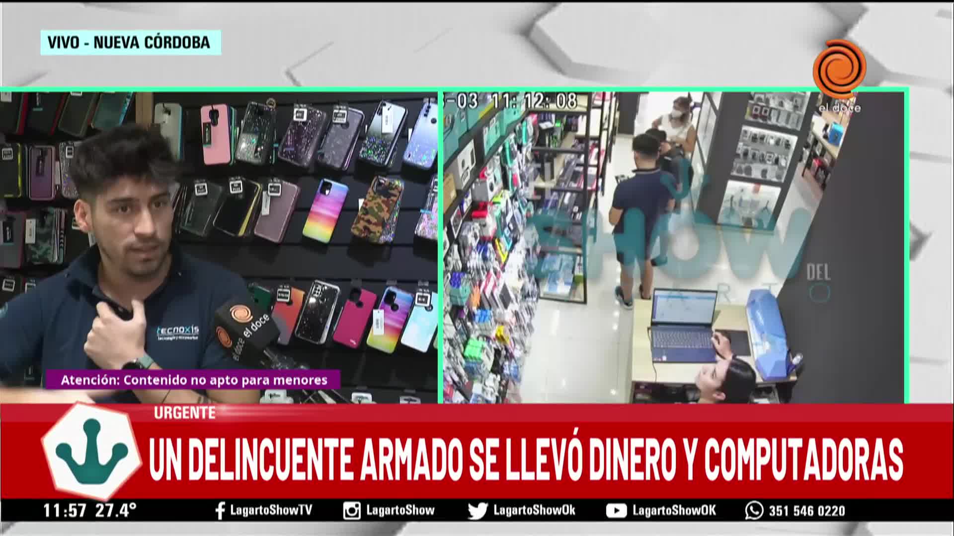 Armado, robó en un local de electrónica