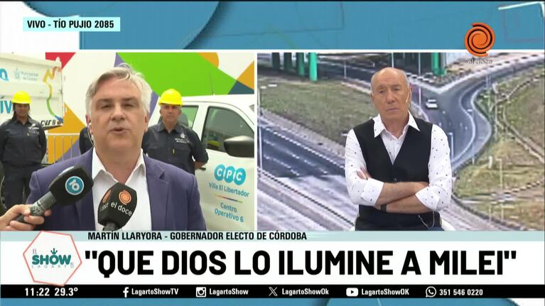 Llaryora deseó que "Dios ilumine" a Milei
