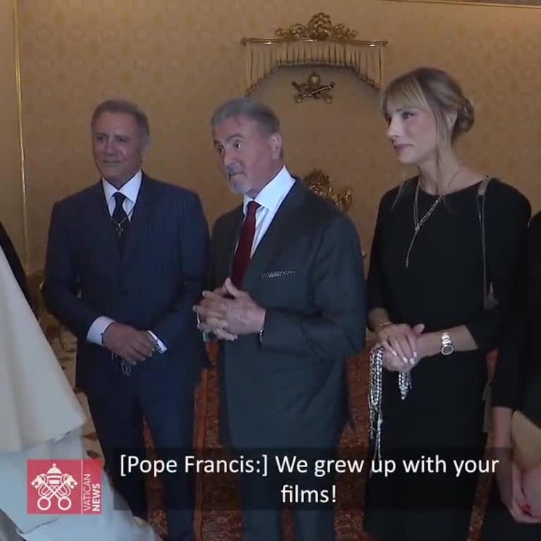 El encuentro del Papa y Stallone en el Vaticano