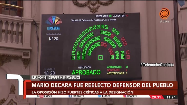Mario Decara fue reelecto como Defensor del Pueblo