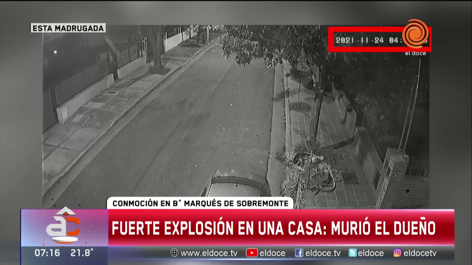 El sonido de la explosión fue captado por una cámara