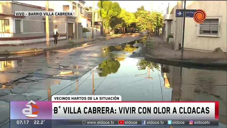 Asco en Villa Cabrera: los vecinos, hartos de las cloacas explotadas