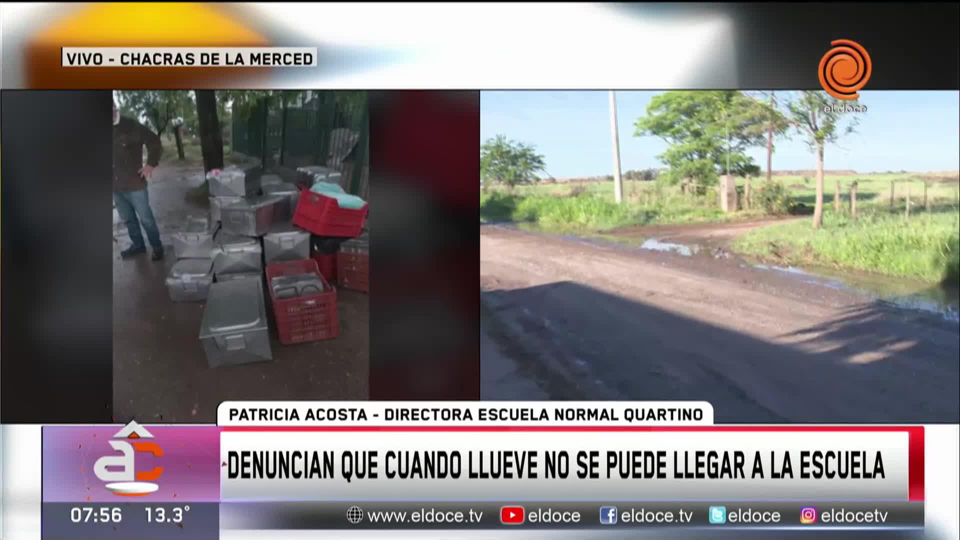 Denuncian que cuando llueve no pueden llegar a la escuela 