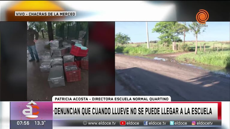 Denuncian que cuando llueve no pueden llegar a la escuela 