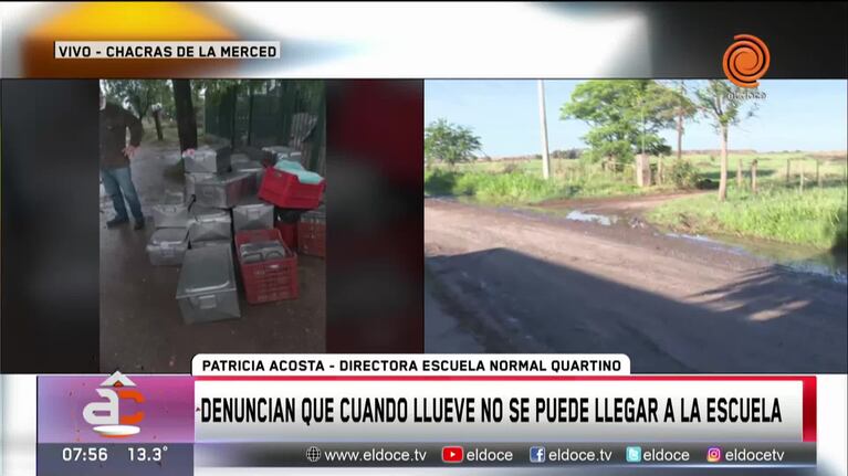 Denuncian que cuando llueve no pueden llegar a la escuela
