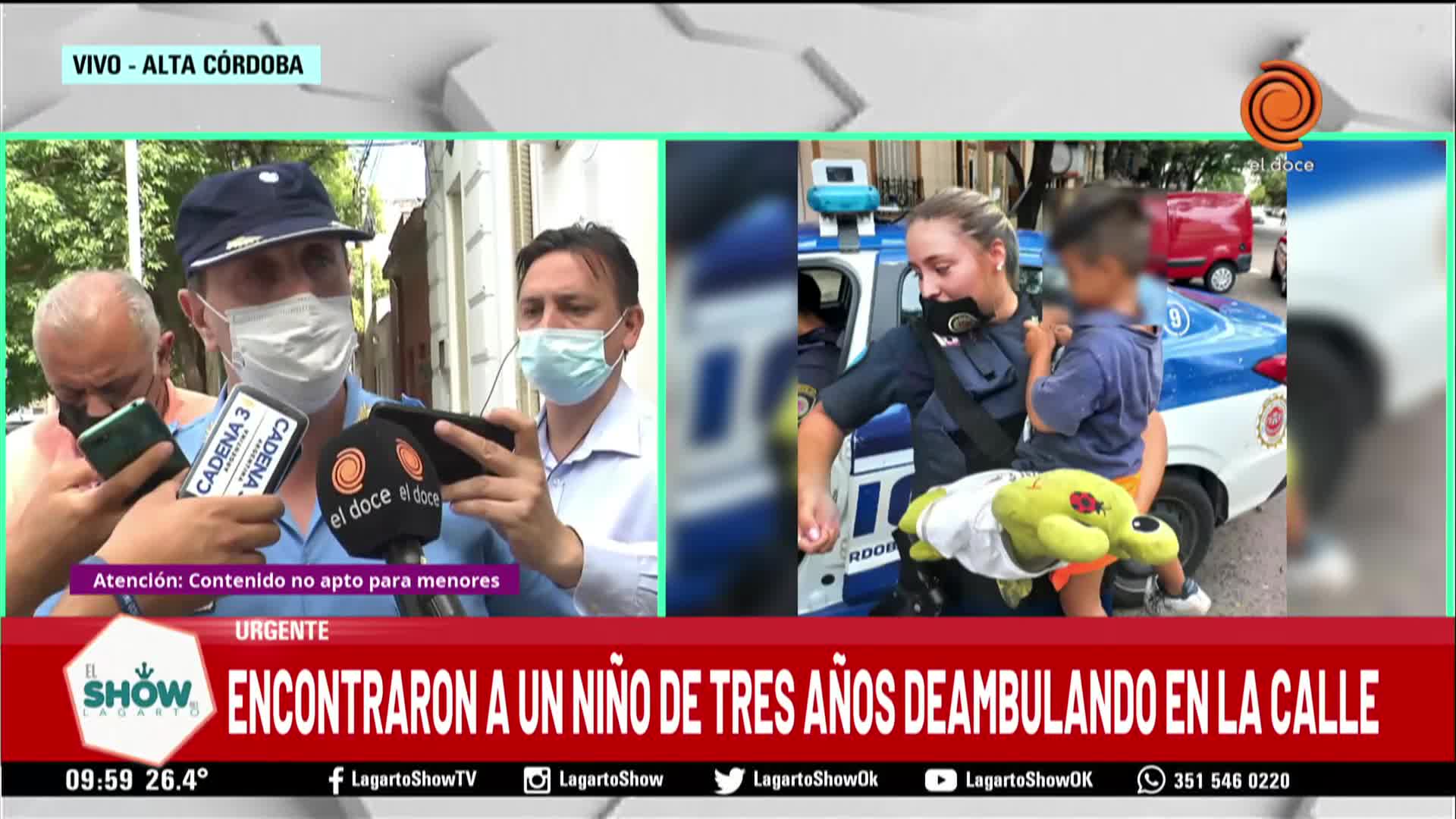 Córdoba: encontraron un niño solo en la calle