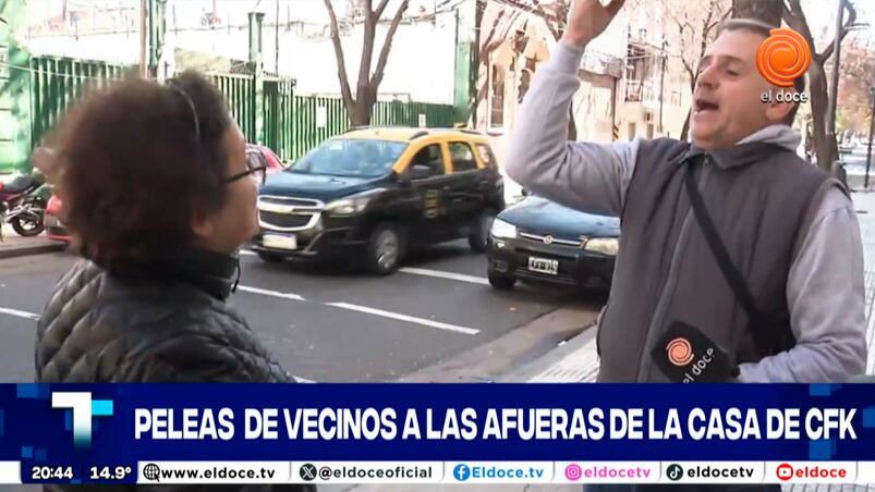 Pelea entre vecinos y militantes K frente a la casa de Cristina Kirchner