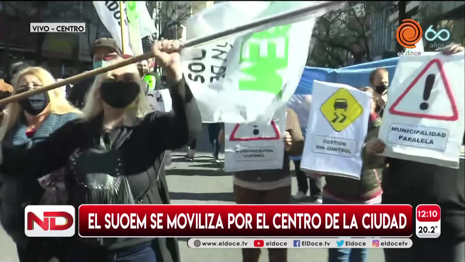 La marcha del SUOEM contra los recortes salariales