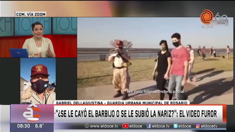 "¿Se le cayó el barbijo o se le subió la nariz?": el guardia detrás del viral