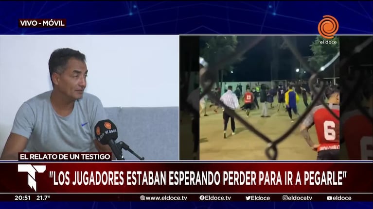 El relato del compañero del árbitro atacado por todo un equipo de fútbol