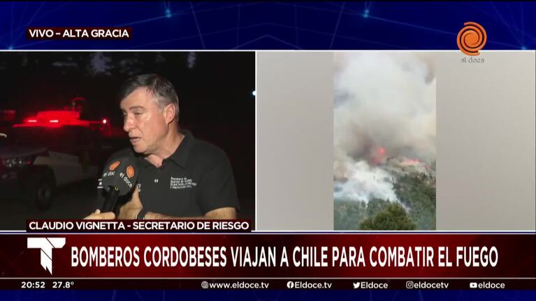 Bomberos cordobeses viajan a Chile para combatir el fuego