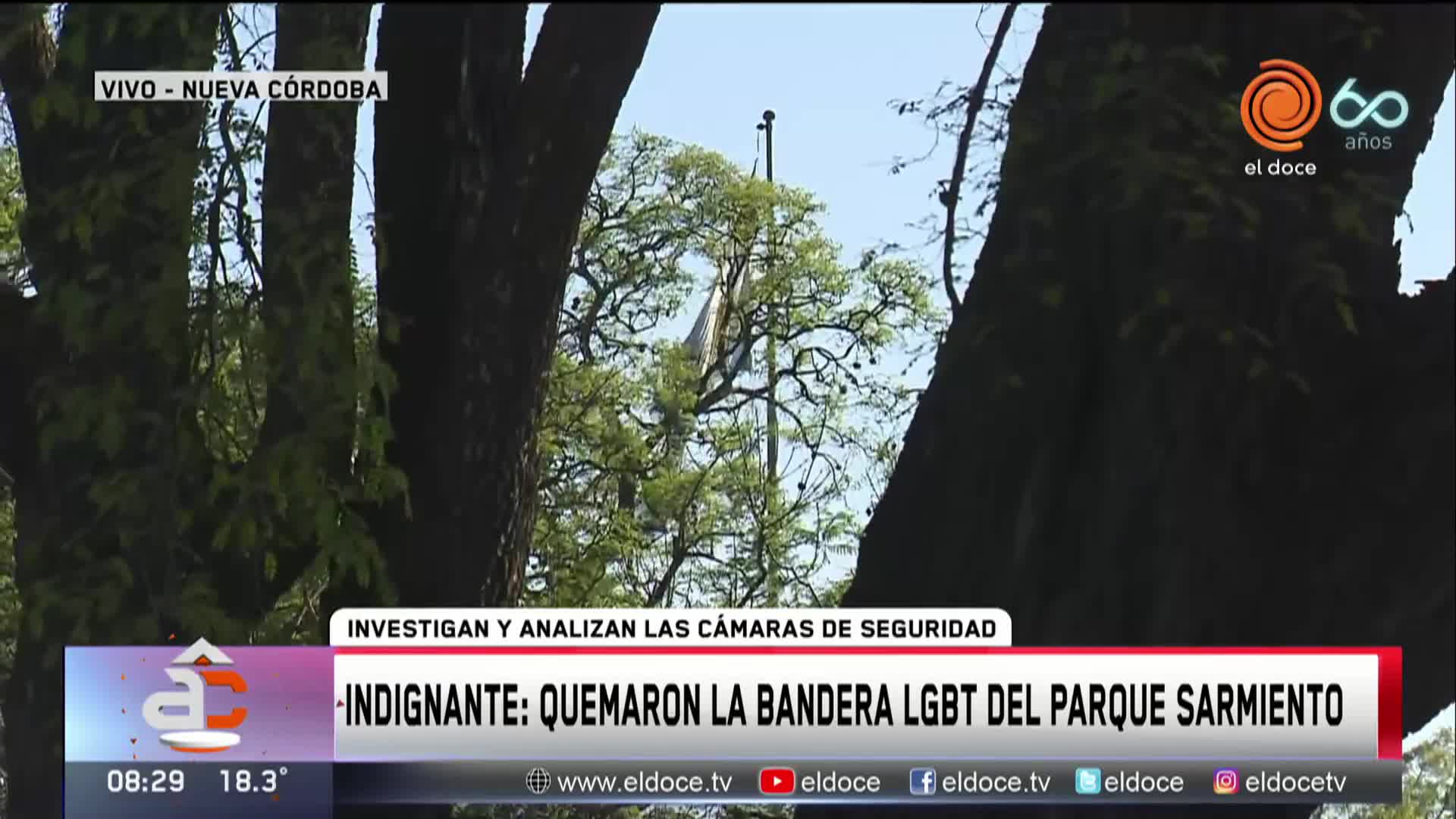 La bandera LGBTIQ+ fue quemada en el Parque Sarmiento